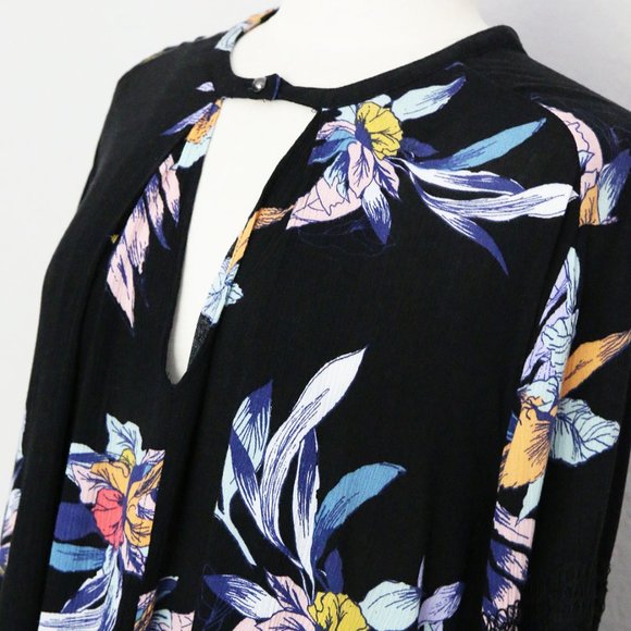 Free People Tree Swing Tunic Mini Dress S Night Combo Orchid Vibrant Floral $128 - Picture 8 of 16